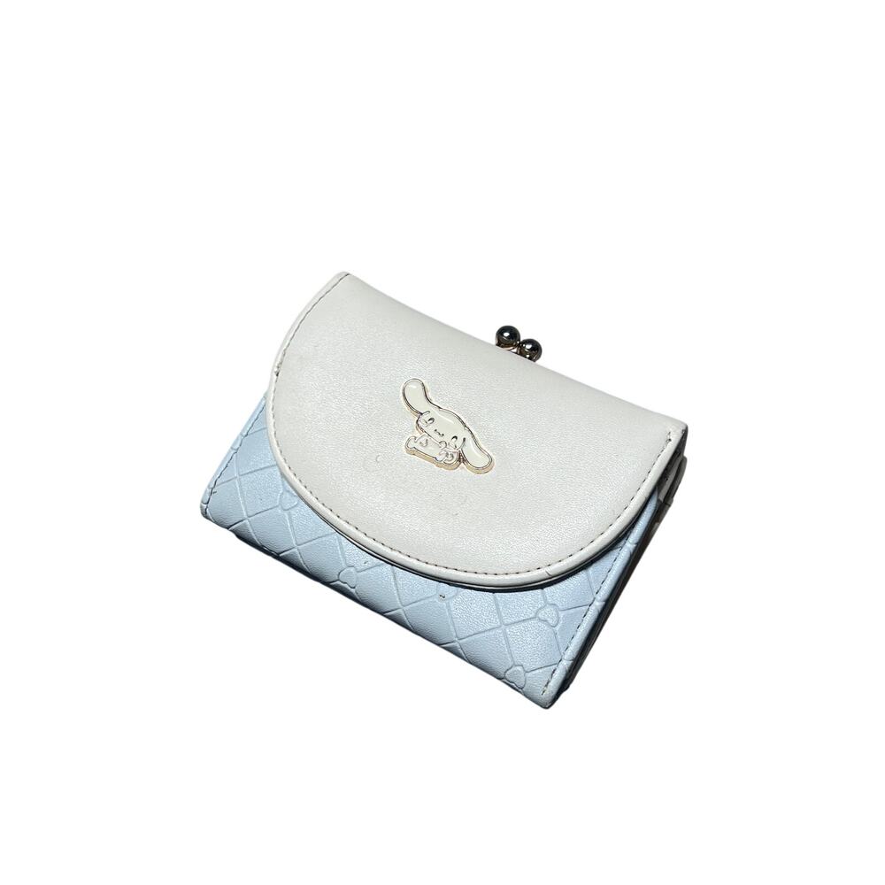 Sanrio Cinnamoroll Mini Wallet Coin Purse White Quilted Kisslock Y2K Kawaii Cute